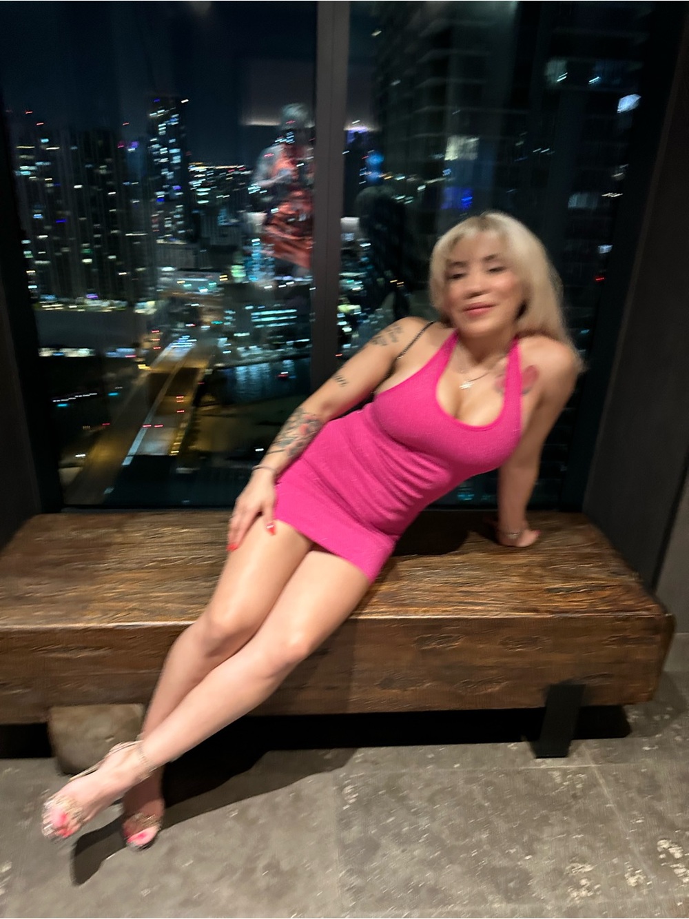 Bombshell Sportswear Fuchsia Ribbed Halter Dress